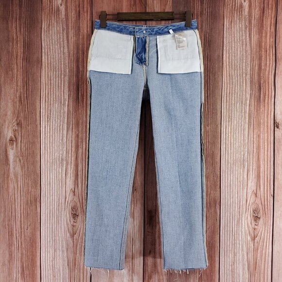 *READ* Lagence Womens Size 24 Milana Low Rise Raw Hem Blue Denim Jeans - Picture 3 of 16